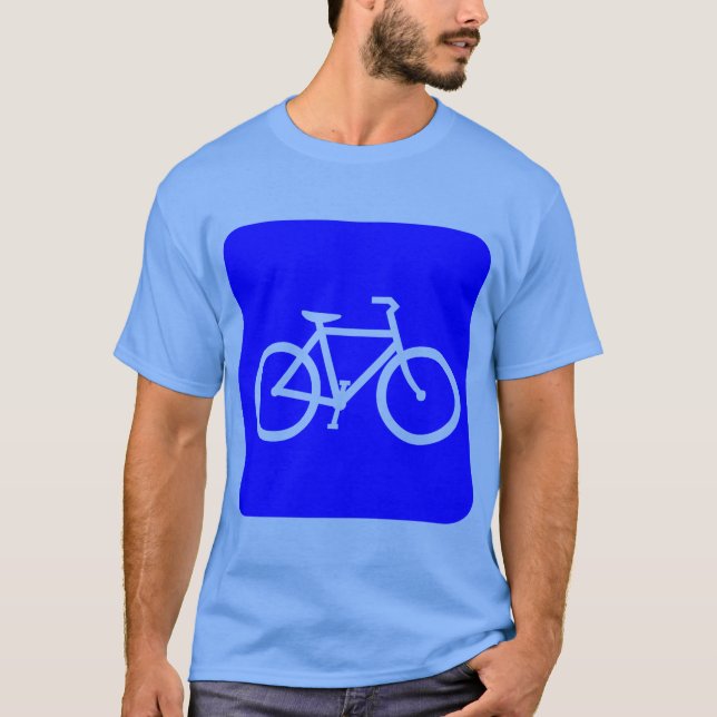 Camiseta Rótulo de bicicleta - Azul (Anverso)