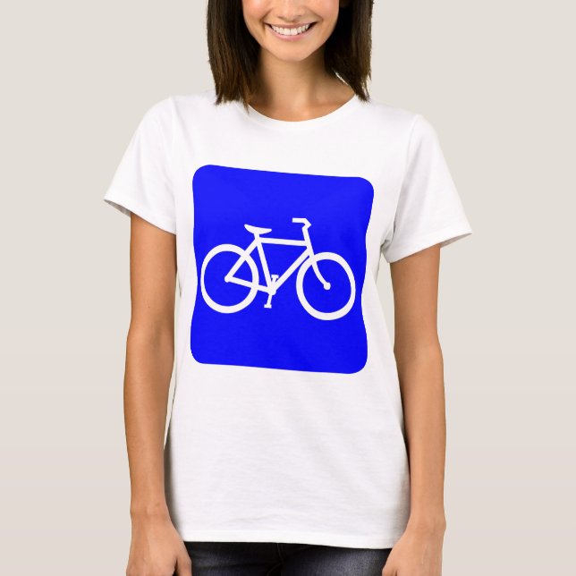 Camiseta Rótulo de bicicleta - Azul (Anverso)