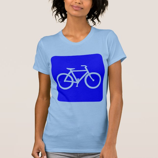 Camiseta Rótulo de bicicleta - Azul (Anverso)