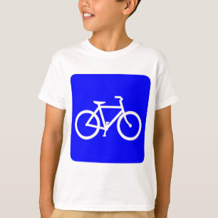 Camiseta Rótulo de bicicleta - Azul