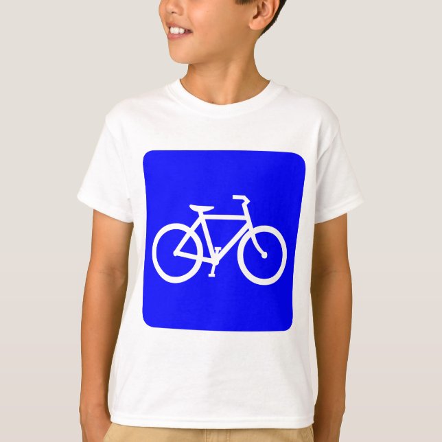 Camiseta Rótulo de bicicleta - Azul (Anverso)