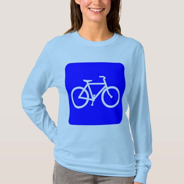 Camiseta Rótulo de bicicleta - Azul (Anverso)