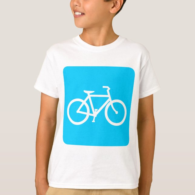 Camiseta Rótulo de bicicleta - Azul cielo (Anverso)