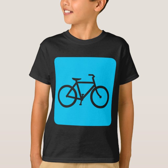 Camiseta Rótulo de bicicleta - Azul cielo (Anverso)