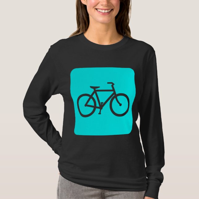 Camiseta Rótulo de bicicleta - cian (Anverso)
