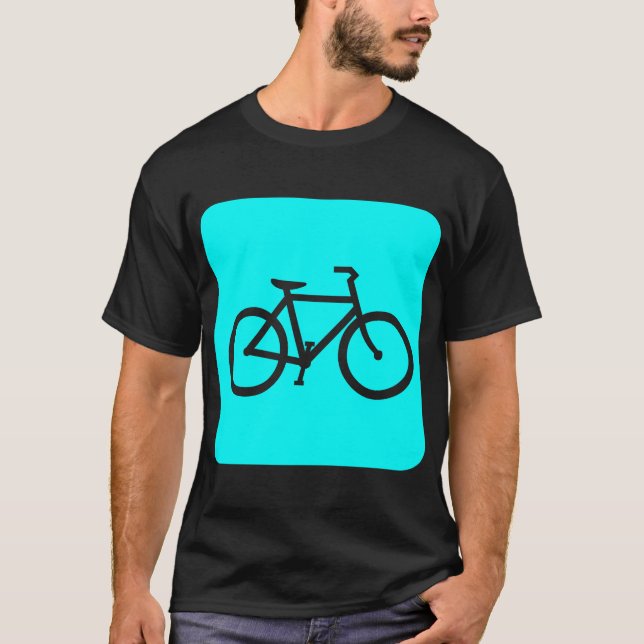 Camiseta Rótulo de bicicleta - cian (Anverso)