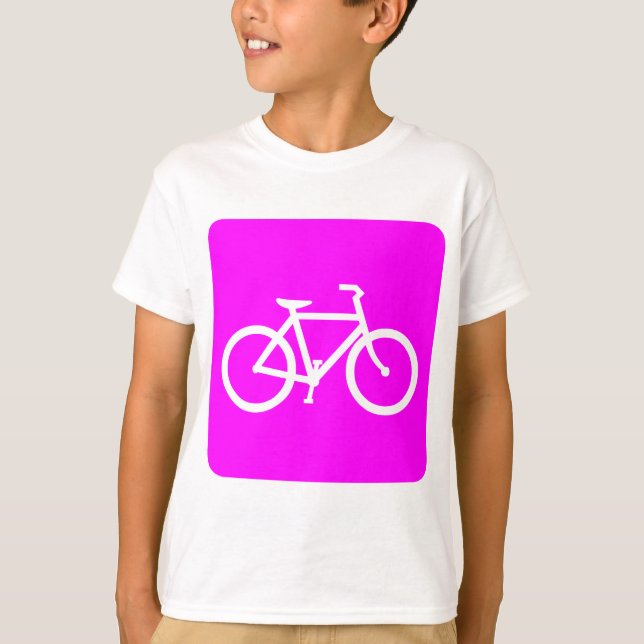 Camiseta Rótulo de bicicleta - Magenta (Anverso)