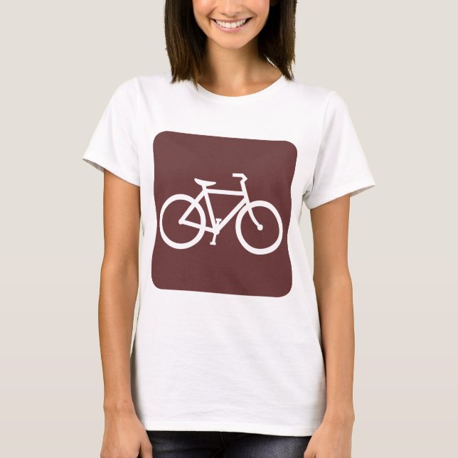 Camiseta Rótulo de bicicleta - Marrón oscuro (Anverso)
