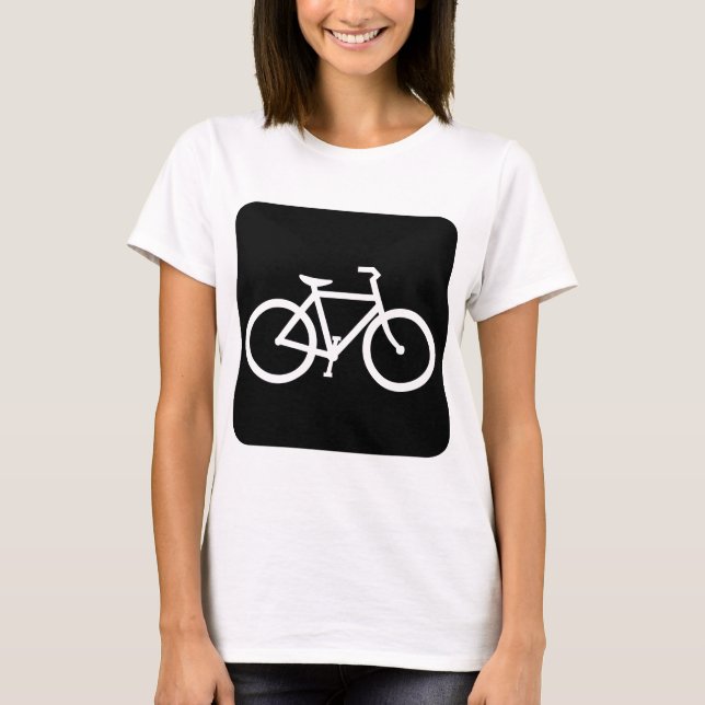 Camiseta Rótulo de bicicleta - Negro (Anverso)