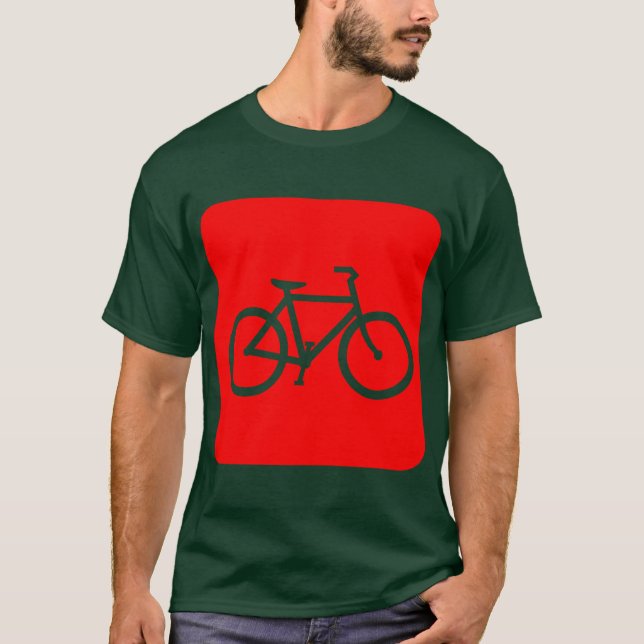 Camiseta Rótulo de bicicleta - Rojo (Anverso)