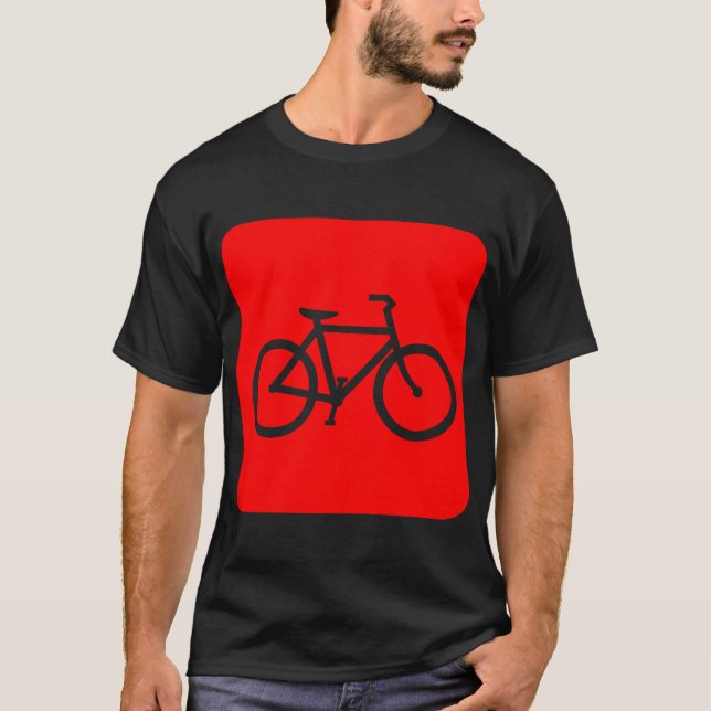 Camiseta Rótulo de bicicleta - Rojo (Anverso)