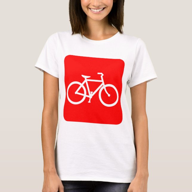 Camiseta Rótulo de bicicleta - Rojo (Anverso)