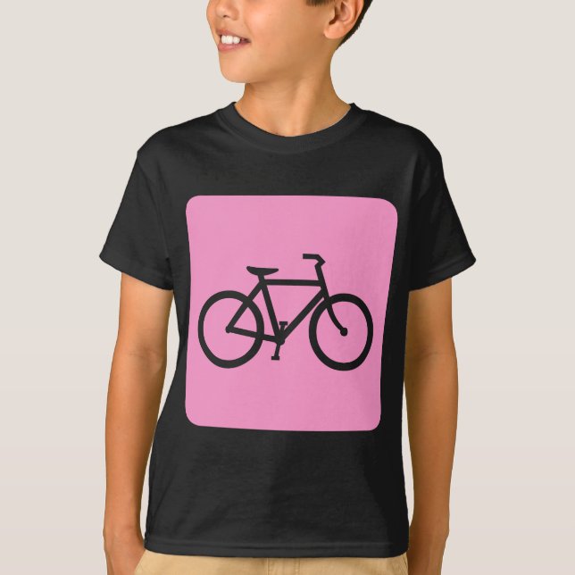 Camiseta Rótulo de bicicleta - rosa (Anverso)