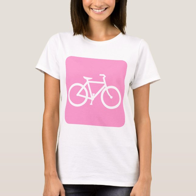 Camiseta Rótulo de bicicleta - rosa (Anverso)