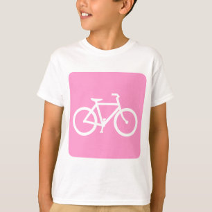 Camiseta Rótulo de bicicleta - rosa