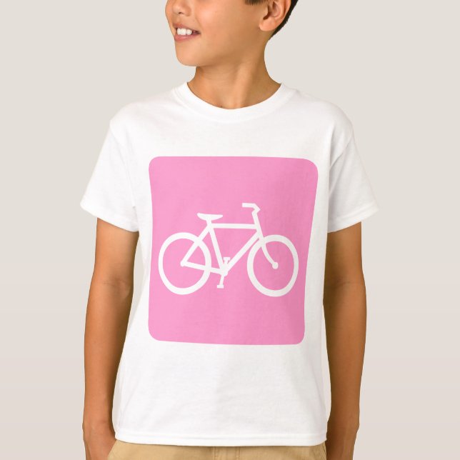Camiseta Rótulo de bicicleta - rosa (Anverso)