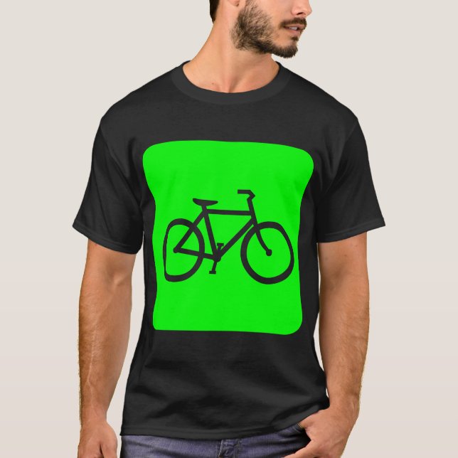 Camiseta Rótulo de bicicleta - Verde (Anverso)