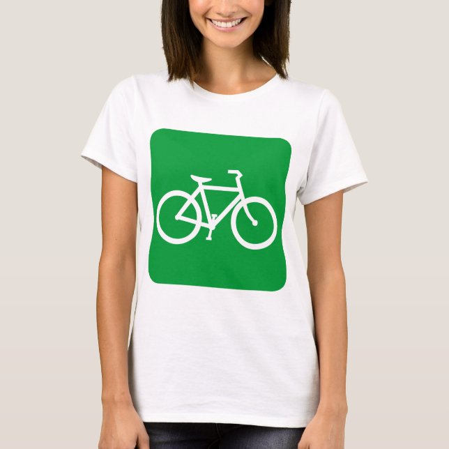 Camiseta Rótulo de bicicleta - Verde de hierba (Anverso)