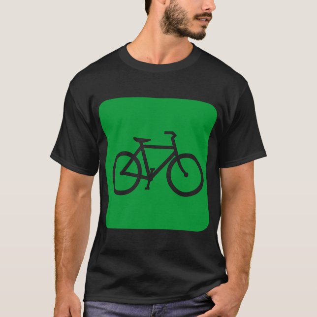 Camiseta Rótulo de bicicleta - Verde de hierba (Anverso)