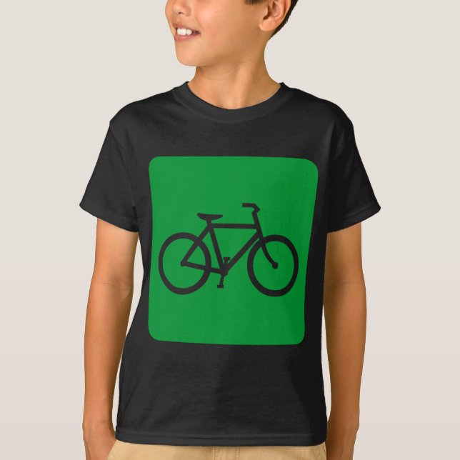 Camiseta Rótulo de bicicleta - Verde de hierba (Anverso)