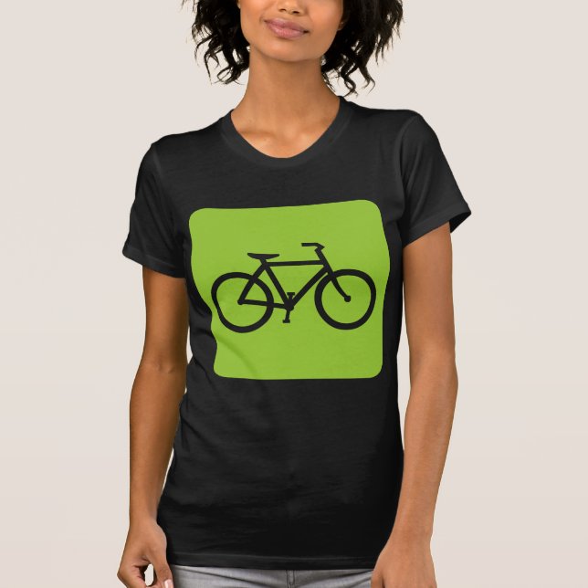 Camiseta Rótulo de bicicleta - Verde marciano (Anverso)