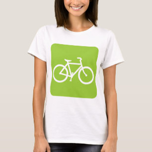 Camiseta Rótulo de bicicleta - Verde marciano