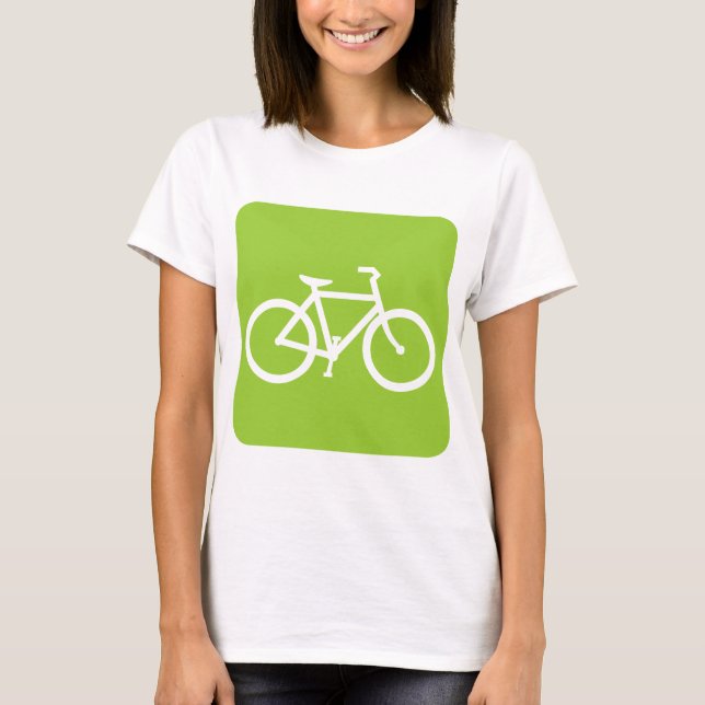 Camiseta Rótulo de bicicleta - Verde marciano (Anverso)