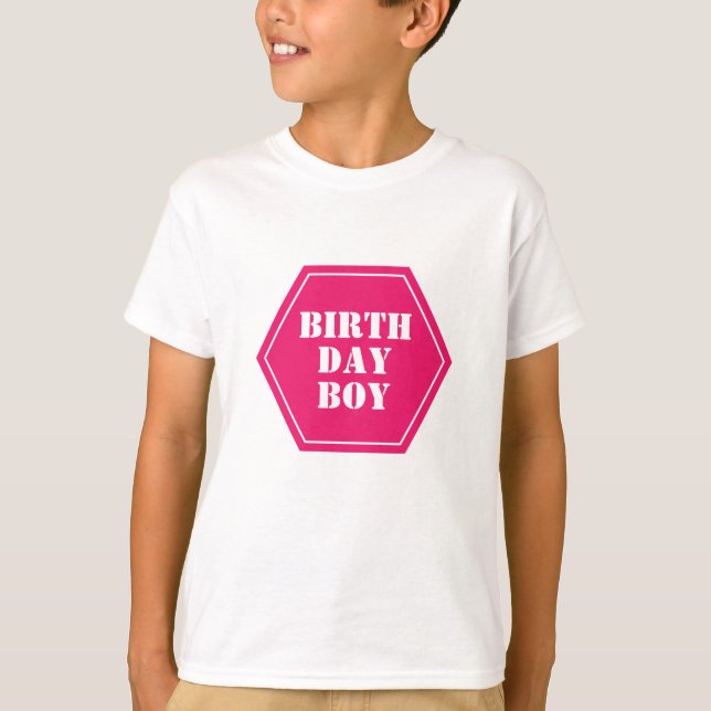 Camiseta Rótulo de Birthday Boy (Anverso)