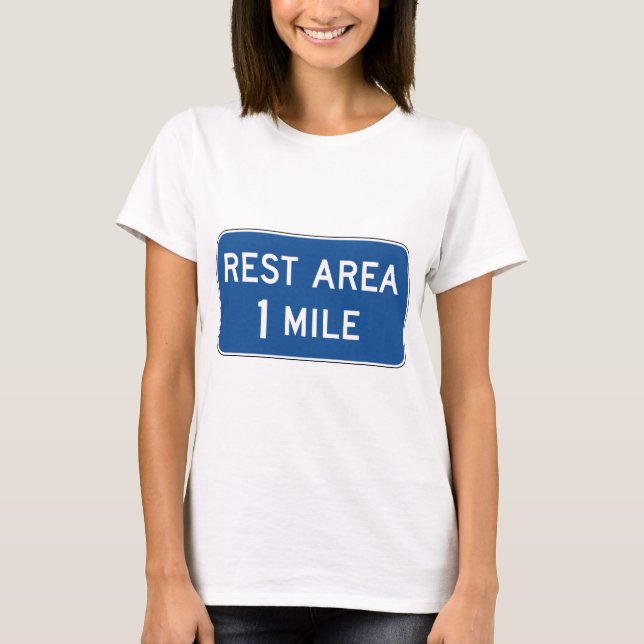 Camiseta Rótulo de carretera de área de descanso (Anverso)