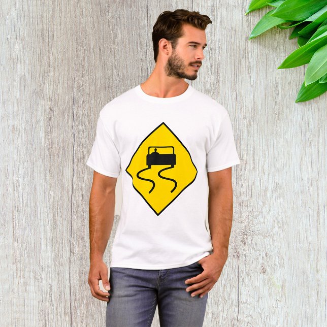 Camiseta Rótulo de carretera resbaladizo (Subido por el creador)