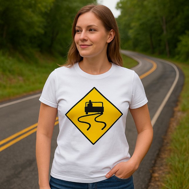 Camiseta Rótulo de carretera resbaladizo (Subido por el creador)