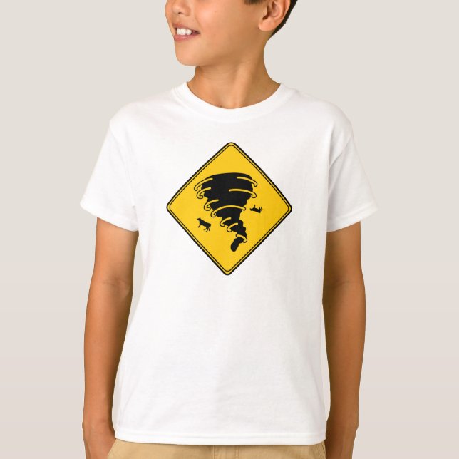 Camiseta Rótulo de carretera - Tornado (Anverso)