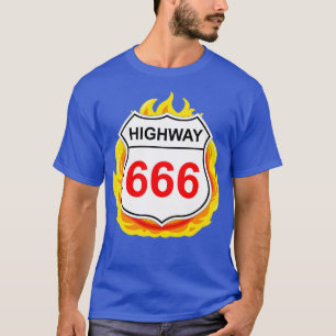 Camiseta Rótulo de carreteras Highway 666