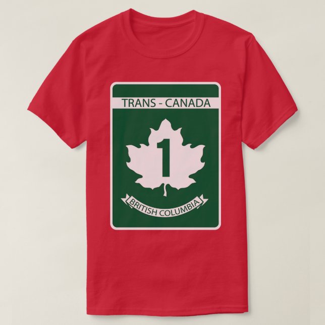 Camiseta Rótulo de Columbia Británica de Trans Canadá (Diseño del anverso)