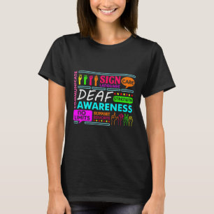 Camiseta Rótulo de Conciencia Sorda Sordera Guerrero De La 