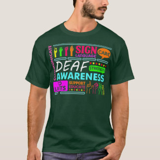 Camiseta Rótulo de Conciencia Sorda Sordera Pérdida auditiv