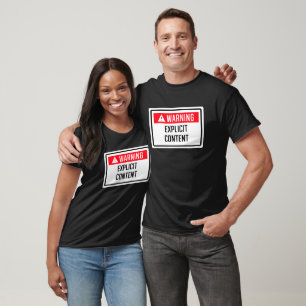 Camiseta Rótulo de contenido explícito de advertencia