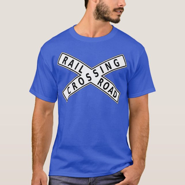 Camiseta Rótulo de cruce de trenes Premium (Anverso)
