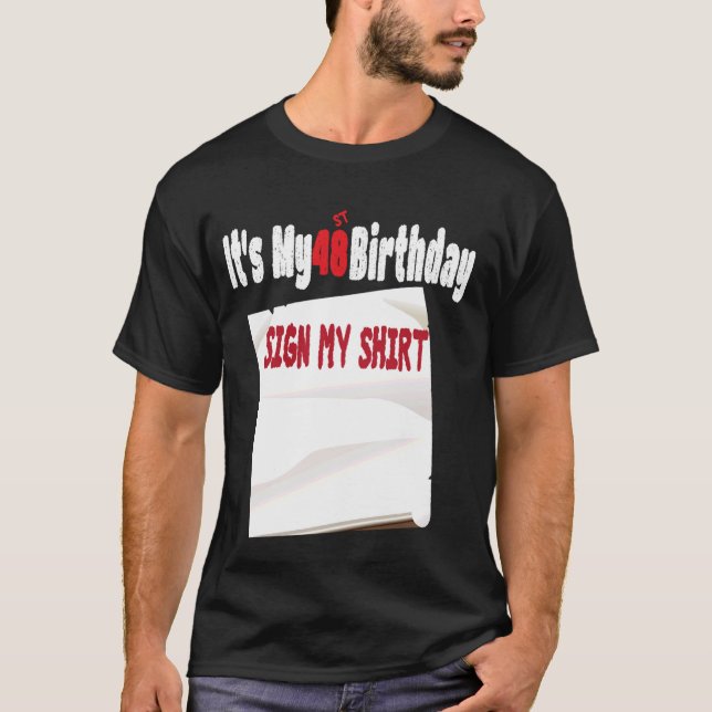 Camiseta Rótulo de cumpleaños 48 Mi diseño 48 años (Anverso)