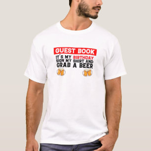 Camiseta Rótulo De Cumpleaños Mi Y Agarra Un Libro De Invit