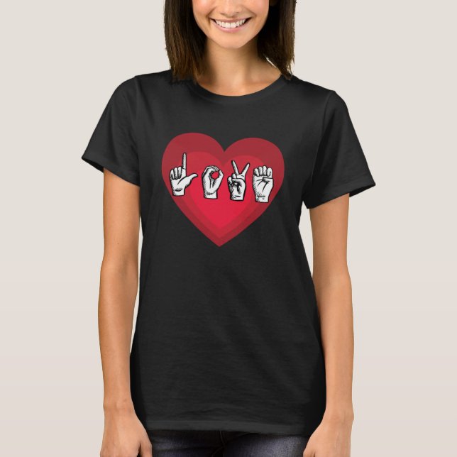 Camiseta Rótulo de discurso sordo de amor Profesores de idi (Anverso)