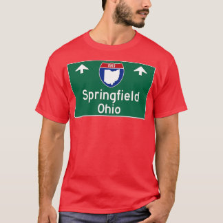 Camiseta Rótulo de guía de la autopista Springfield Ohio