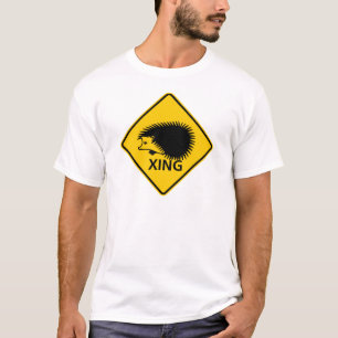 Camiseta Rótulo de la carretera de la travesía del erizo