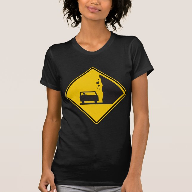 Camiseta Rótulo de la carretera de la zona de la roca que (Anverso)