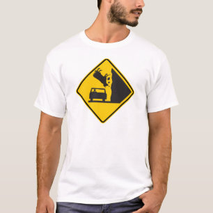 Camiseta Rótulo de la carretera de la zona de la vaca que