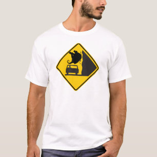 Camiseta Rótulo de la carretera de la zona del elefante qu