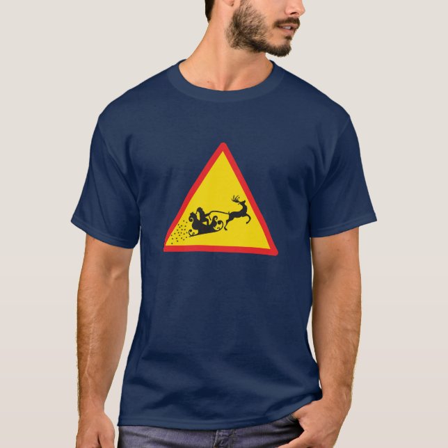 Camiseta Rótulo de la carretera de Santa Sleigh (Anverso)