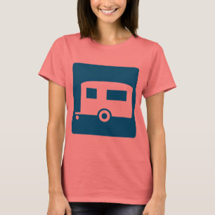 Camiseta Rótulo de la carretera del remolque que acampa
