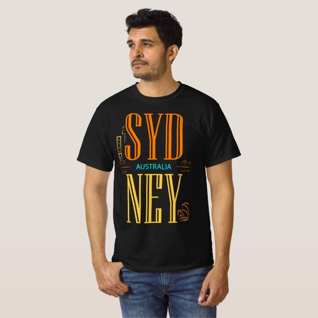 Camiseta Rótulo de la ciudad de Australia en Sydney (Anverso completo)