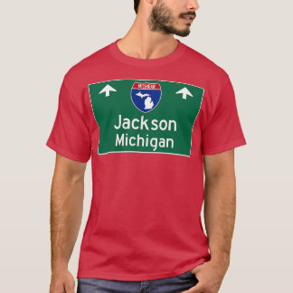 Camiseta Rótulo de la Guía de Carreteras de Jackson Michiga